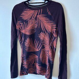 Smartwool long sleeve base layer-sunset coral palm